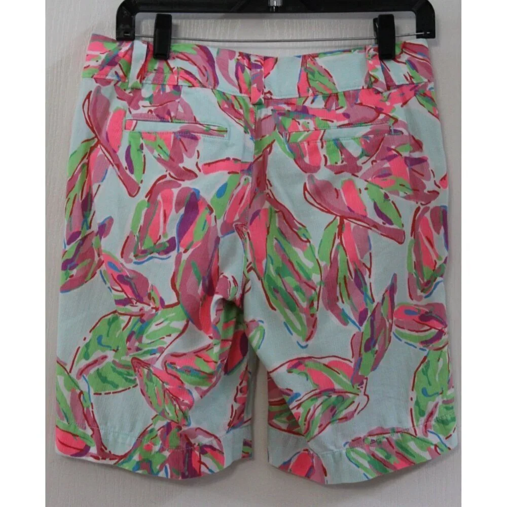 Lilly Pulitzer Size 2 The Chipper Shorts 10” Floral Pockets 100% Cotton
